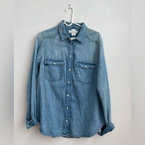 Denim Long Sleeve Top